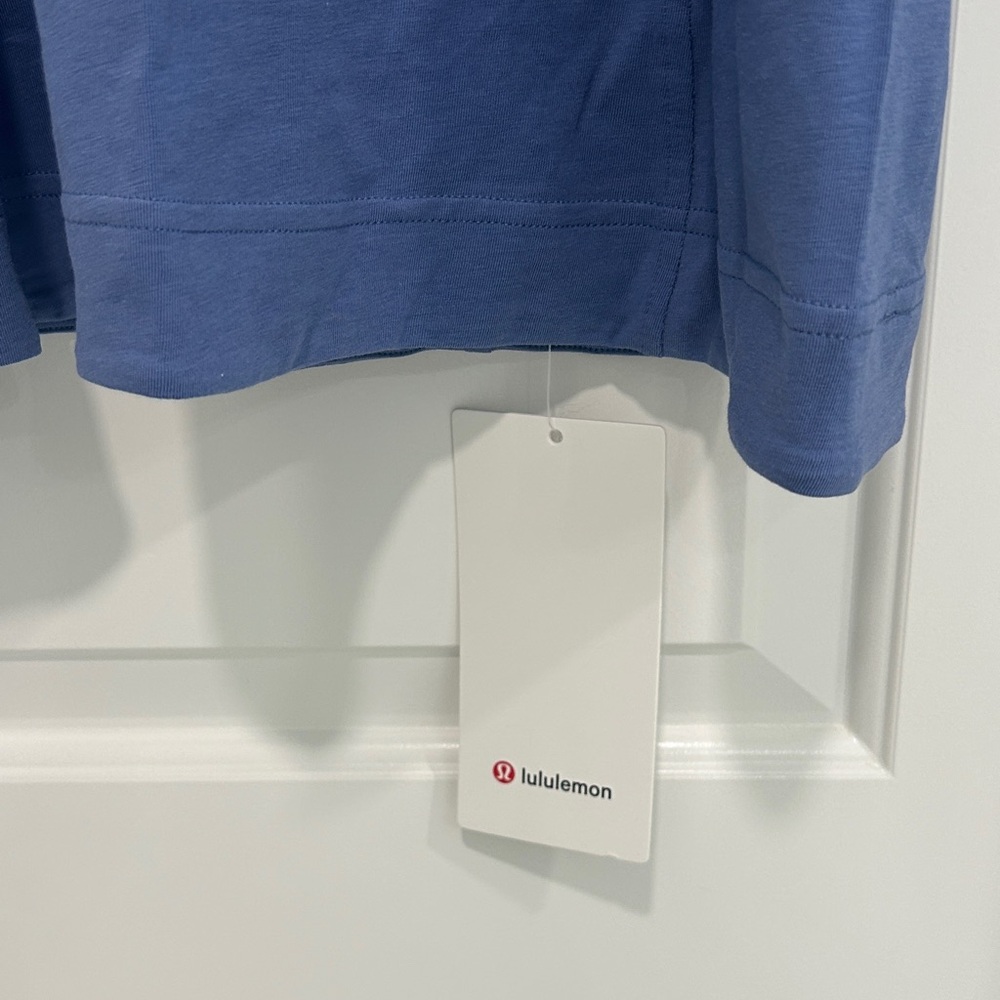 NWT Lululemon Athletica Long Cotton Crewneck Blue Tank Top - Picture 3 of 6